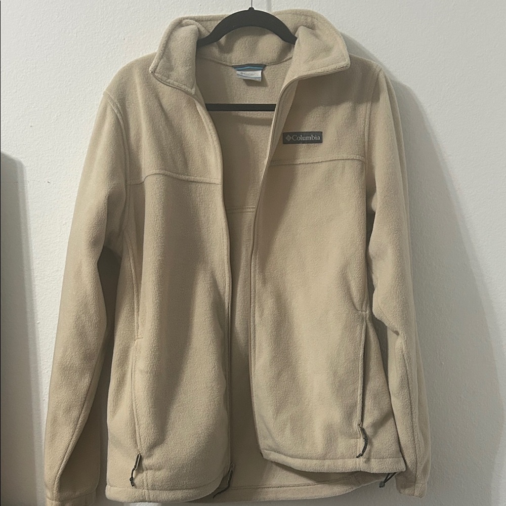 Columbia Beige Full-Zip Fleece Jacket